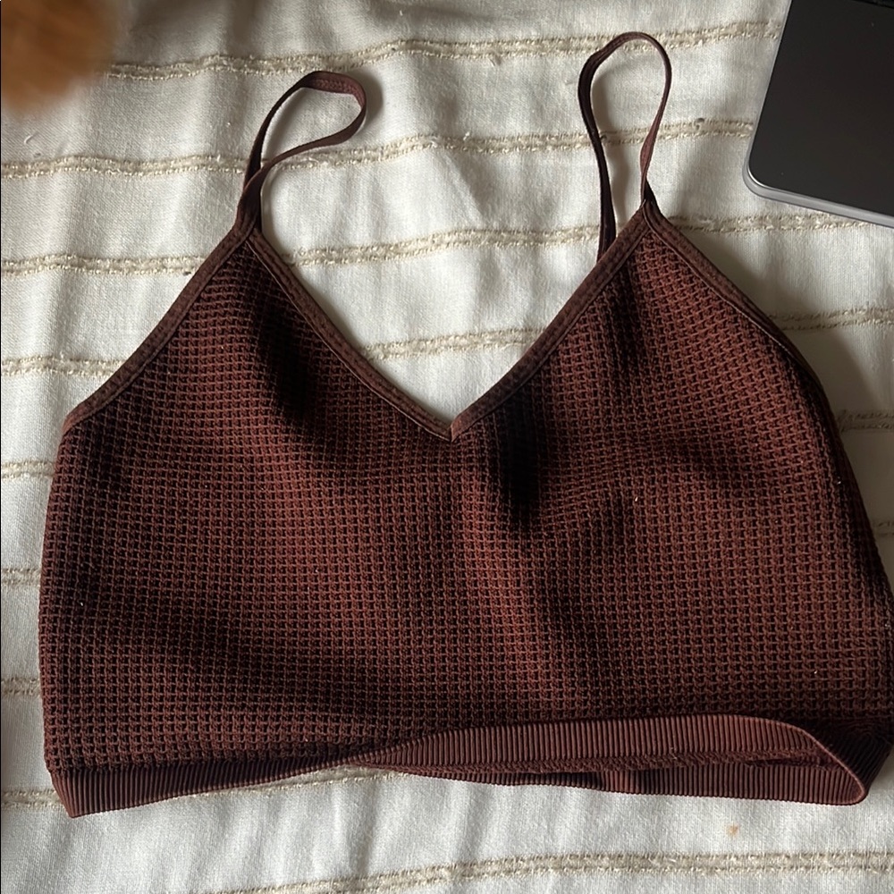 Brown Textured Women's Bralette